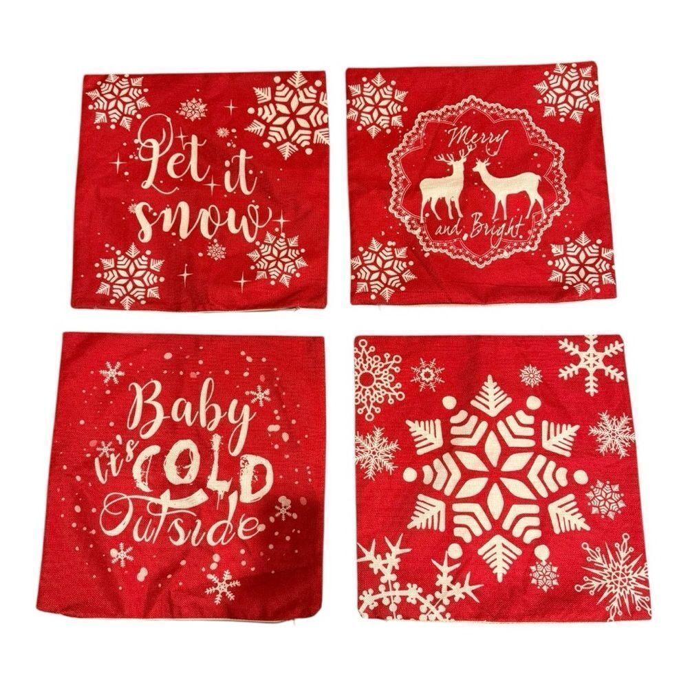 Holiday Pillow covers Set winter Christmas